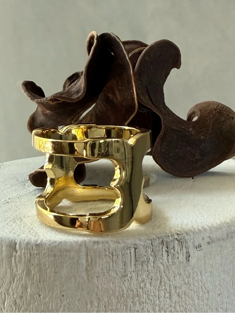 Tory Burch Gold Sculptural Statement Ring - Women Accessories